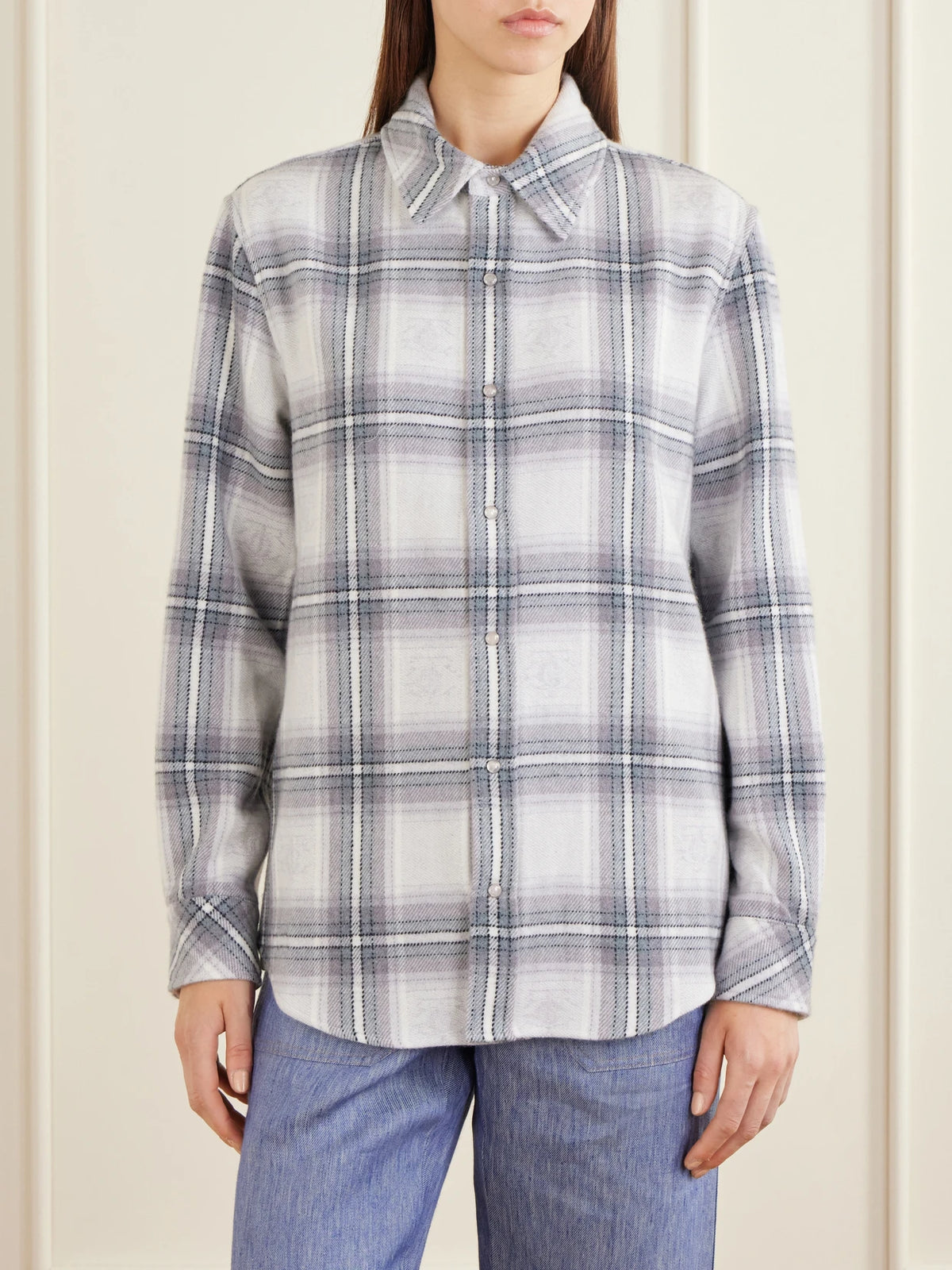 God's True Cloud Light Tartan Cashmere Shirt