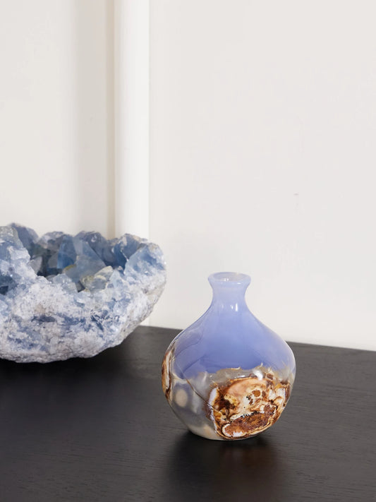 Image of Decor. Product name - Chalcedony Vase in Blue colour by brand - JIA JIA Home