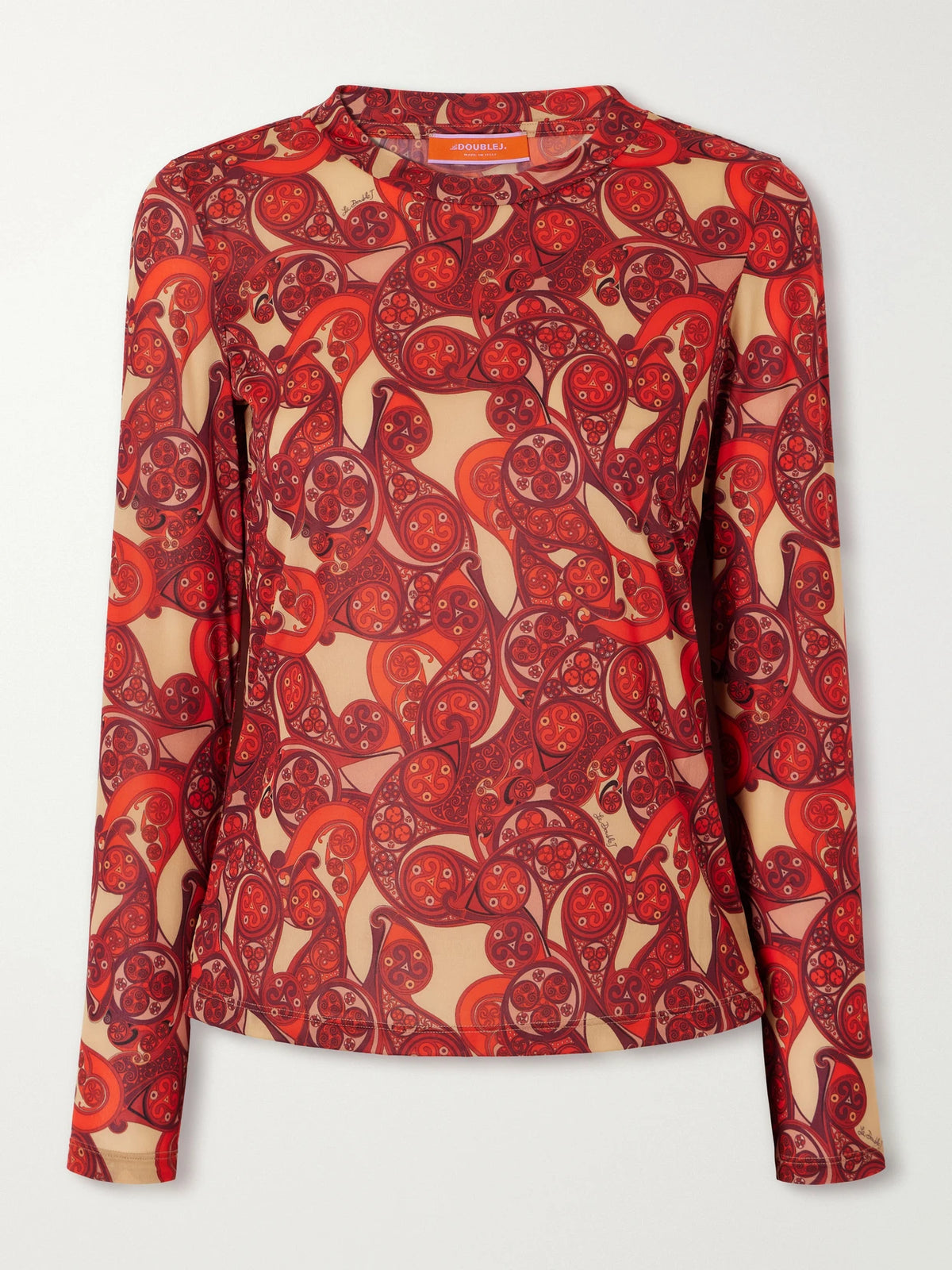 La DoubleJ Crew Printed Stretch-jersey T-shirt