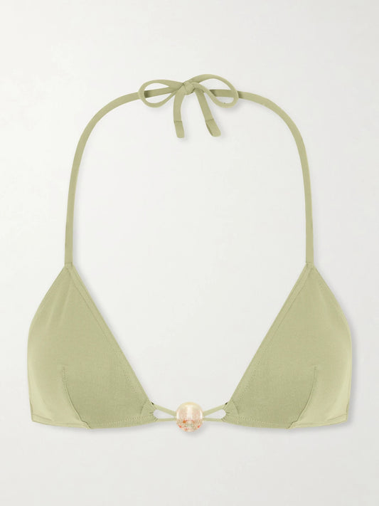 Image of Swimwear. Product name - Alva Bikini Top in Green colour by brand - Eres