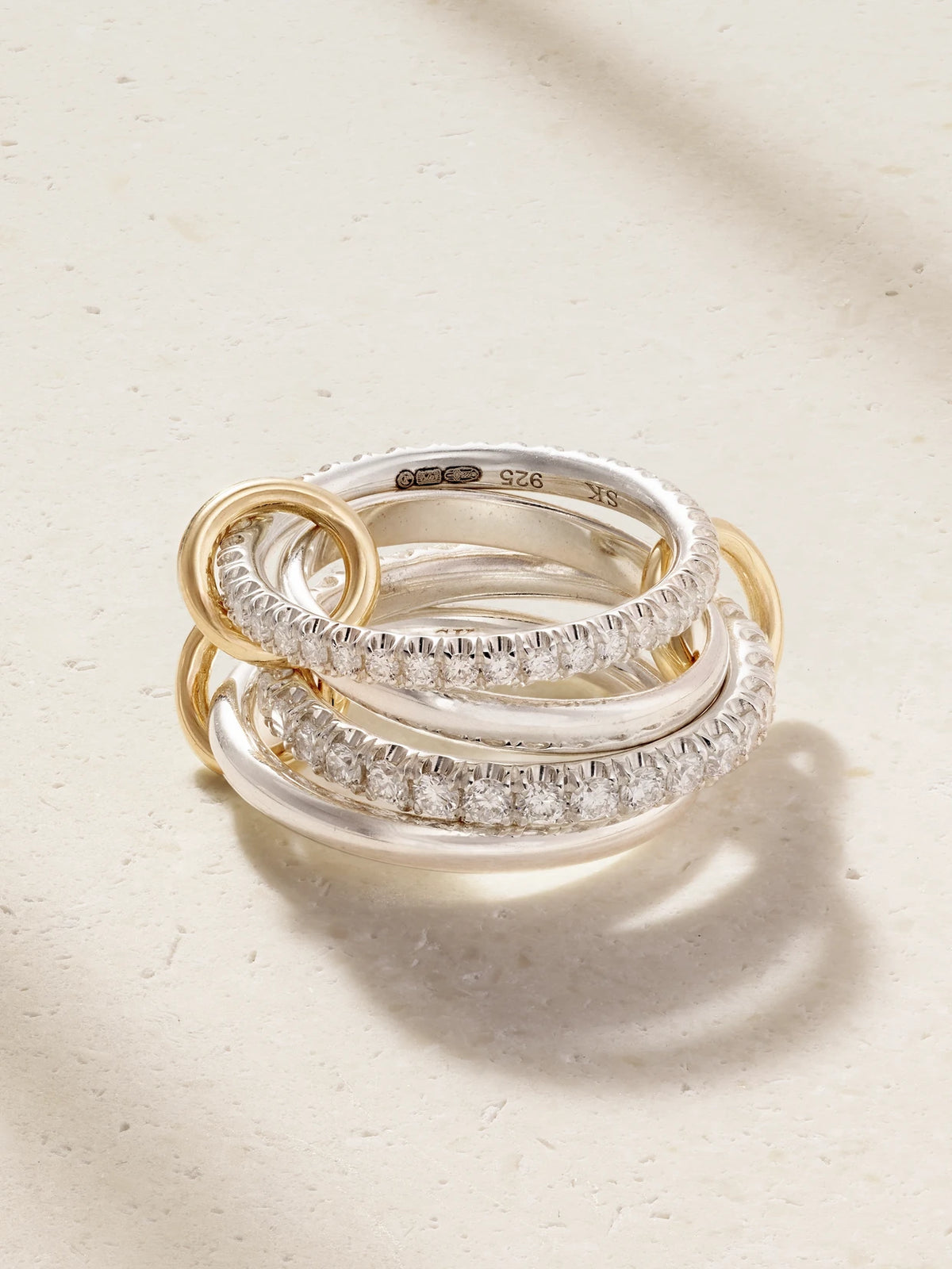 Halley Sterling Silver, 18-karat Gold And Diamond Ring