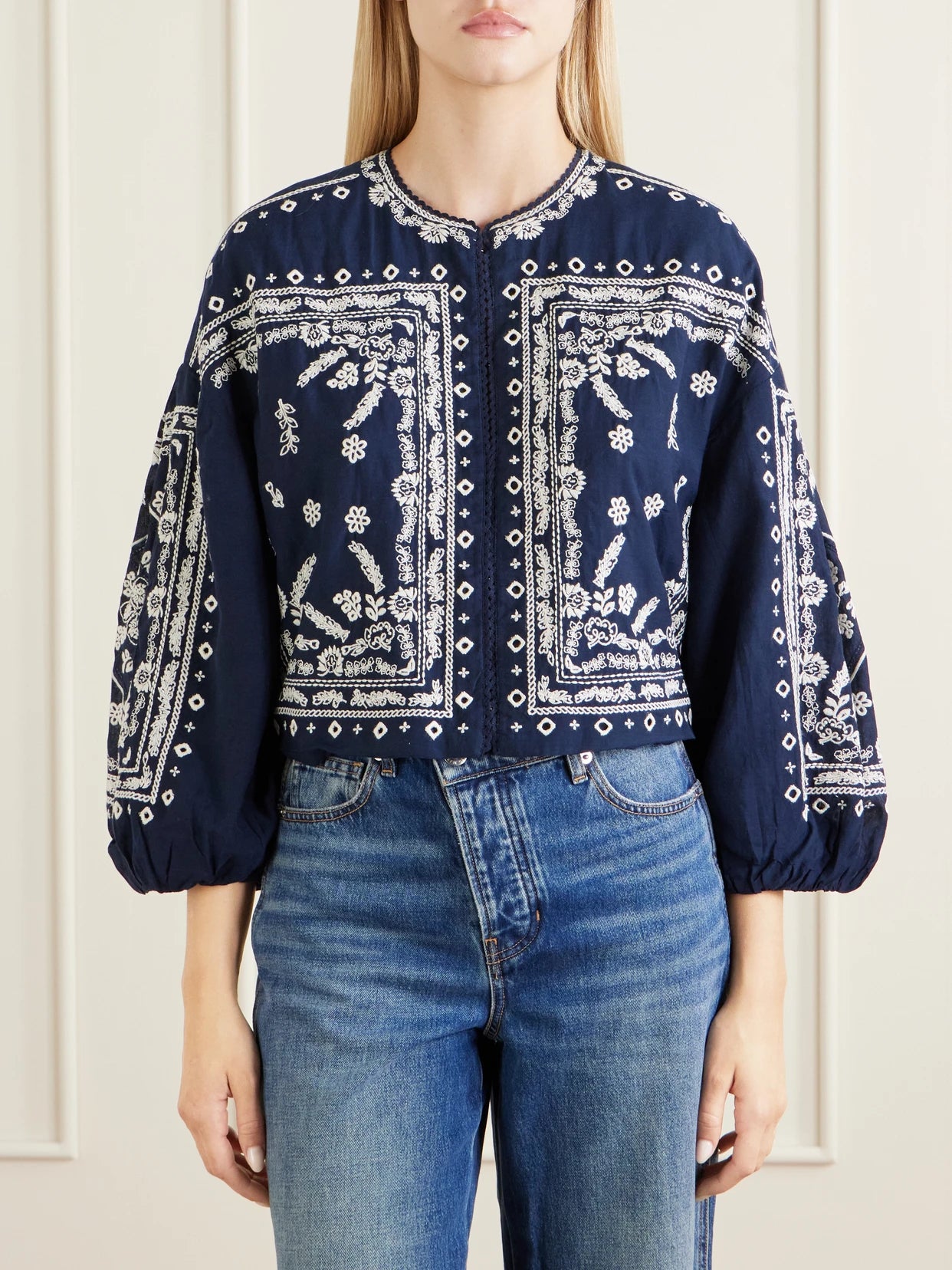 Drake Cropped Embroidered Cotton-blend Poplin Jacket