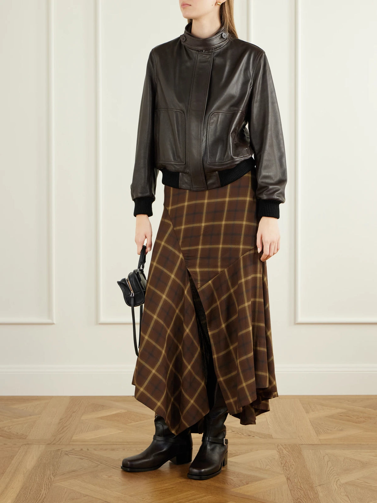 Image of Boots. Product name - Brooklyn Leather Knee Boots in Brown colour by brand - STAUD