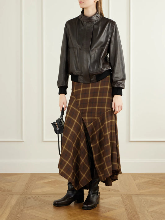 Image of Boots. Product name - Brooklyn Leather Knee Boots in Brown colour by brand - STAUD