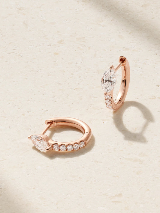 Bobbi 18-karat Rose Gold Diamond Hoop Earrings
