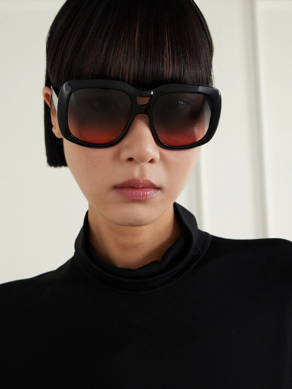 Image of Sunglasses. Product name - Sly Square-frame Acetate Sunglasses in Black colour by brand - Barton Perreira
