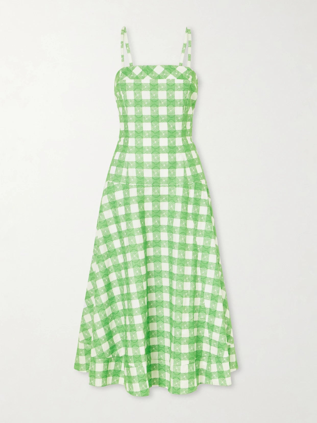 Drope Me A Note Checked Cotton Midi Dress