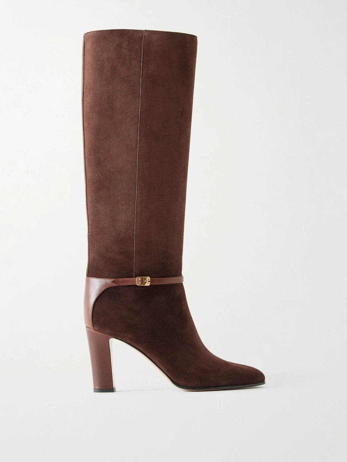 Pattie 85 Buckle-detail Suede Knee Boots