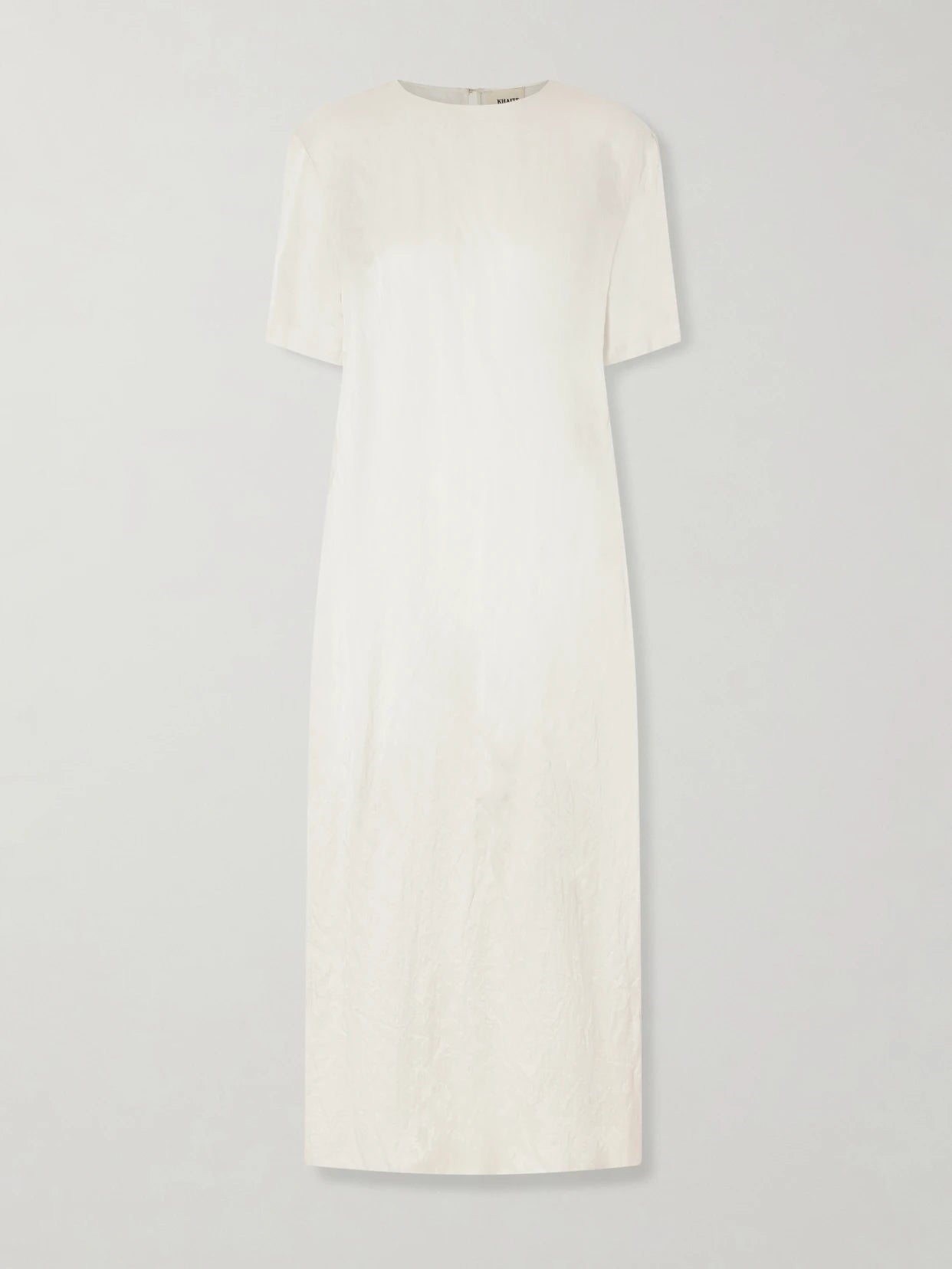 Image of Dresses. Product name - Webber Crinkled-voile Midi Dress in White colour by brand - KHAITE