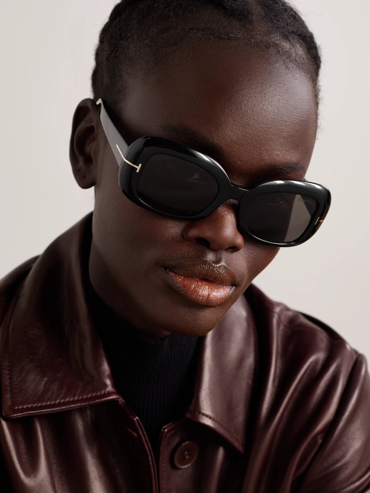 Image of Sunglasses. Product name - Paloma Square-frame Acetate Sunglasses in Black colour by brand - TOM FORD