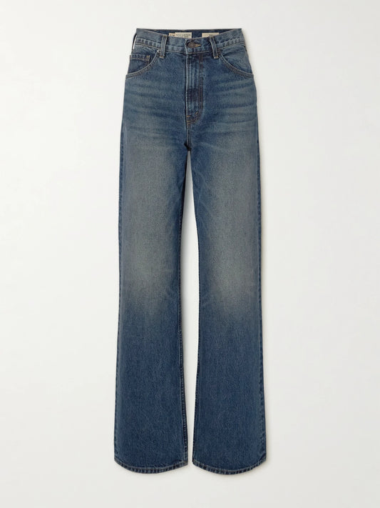Image of Jeans. Product name - Mitchell Boyfriend Jeans in Blue colour by brand - Nili Lotan