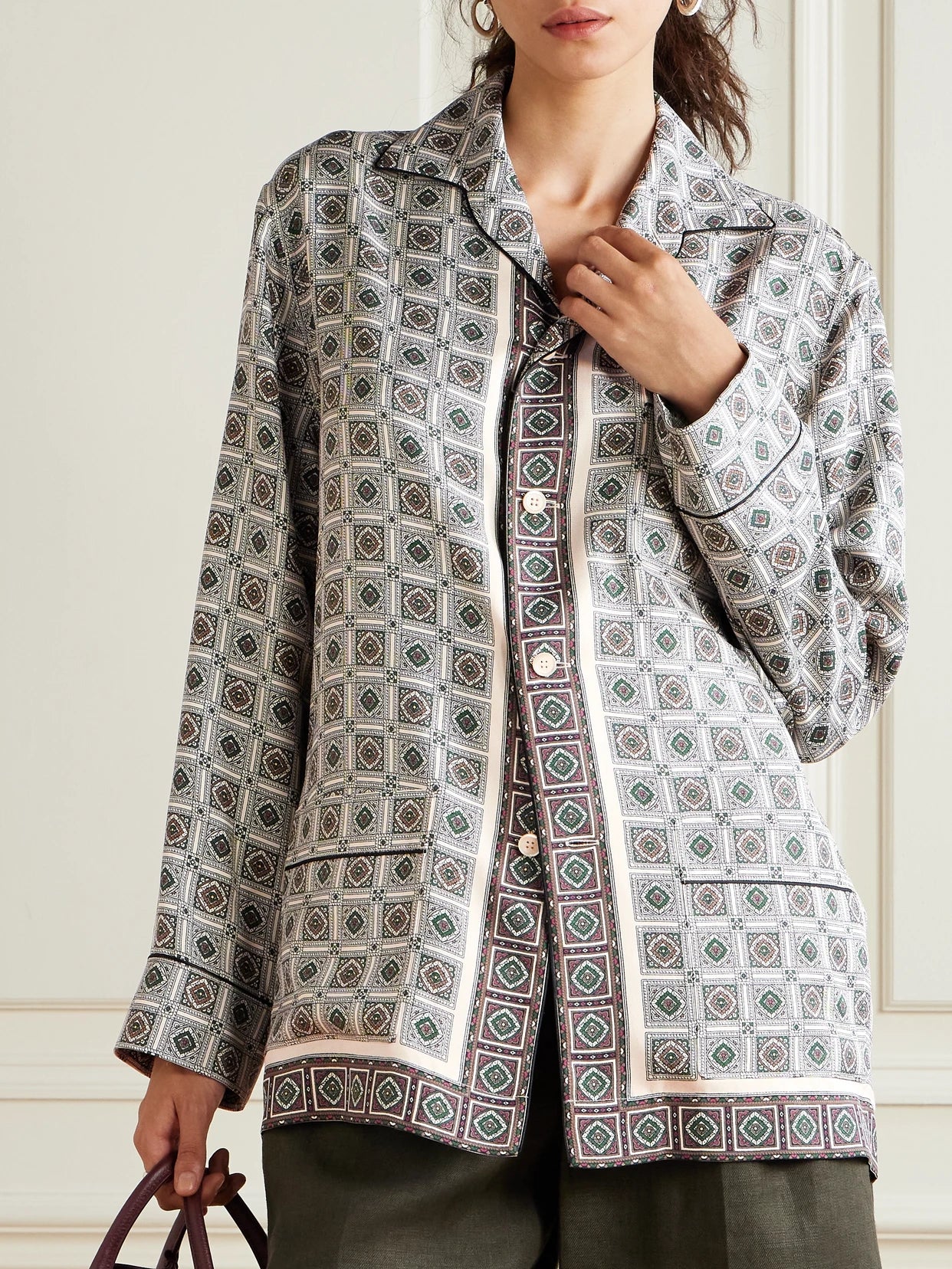 Lian Printed Silk-twill Shirt