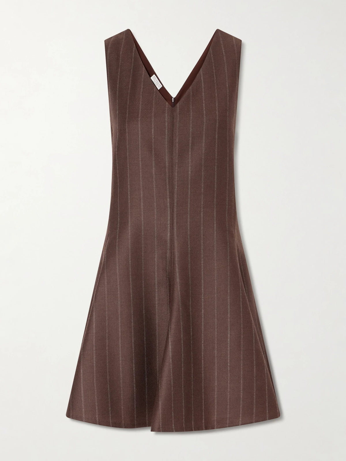 Brunello Cucinelli Striped Wool Woven Mini Dress