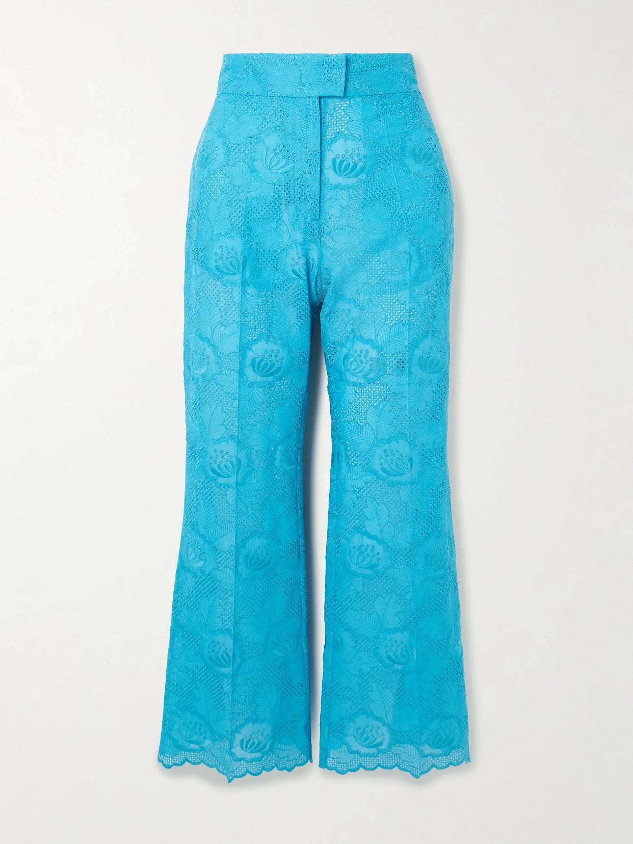Broderie Anglaise Cotton Bootcut Pants