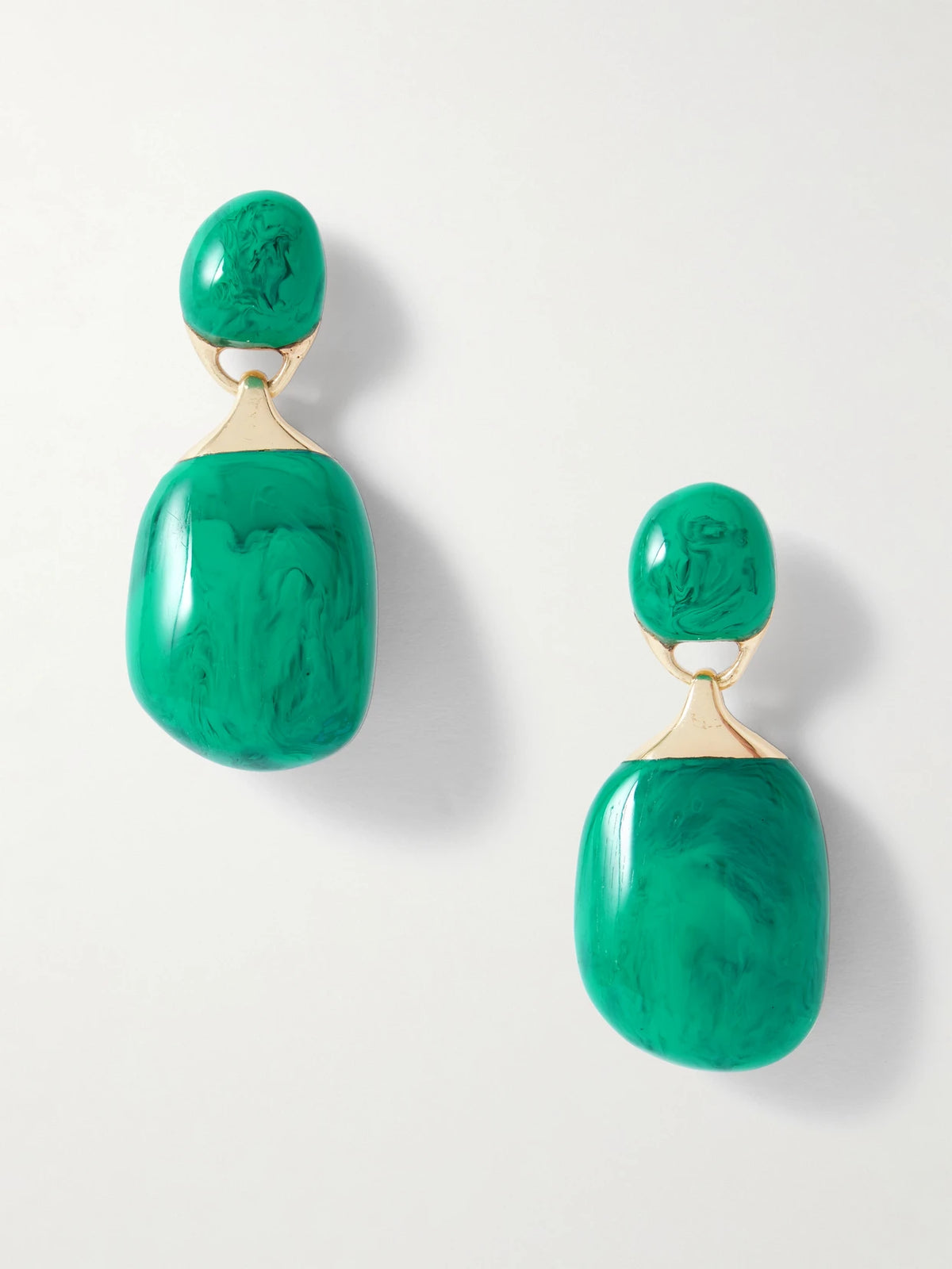 River Rock Small Gold-plated And Resin Earrings