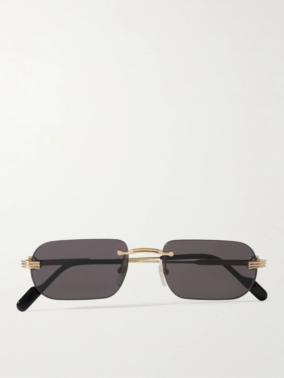 Eyewear Première De Cartier Rimless Rectangle-frame Gold-tone Sunglasses
