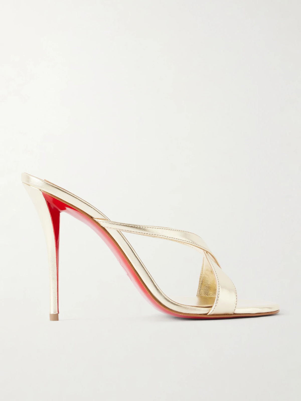 Mulazee Cross 100 Metallic Leather Mules