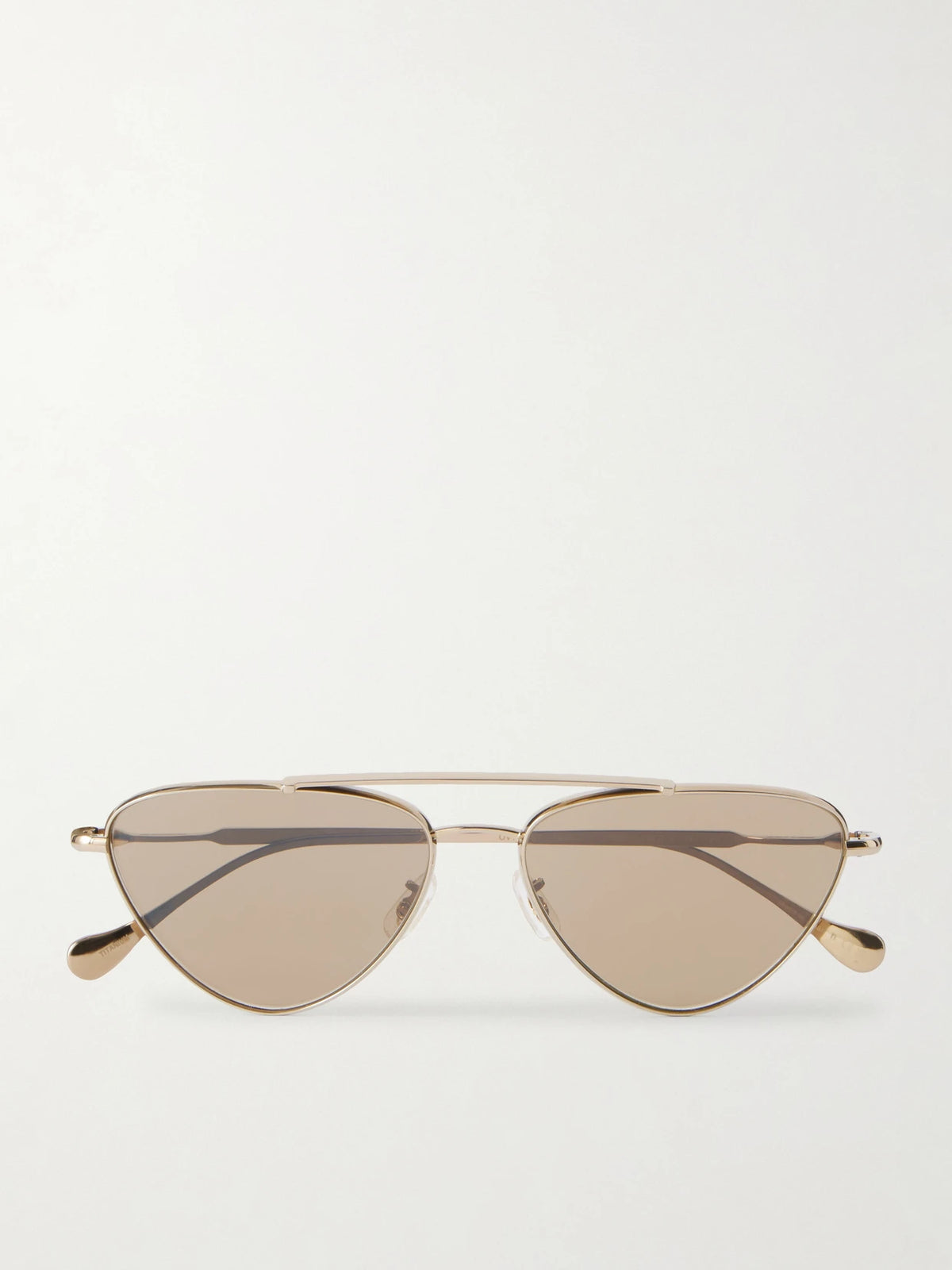 + Jil Sander Aviator-style Gold-tone Titanium Sunglasses