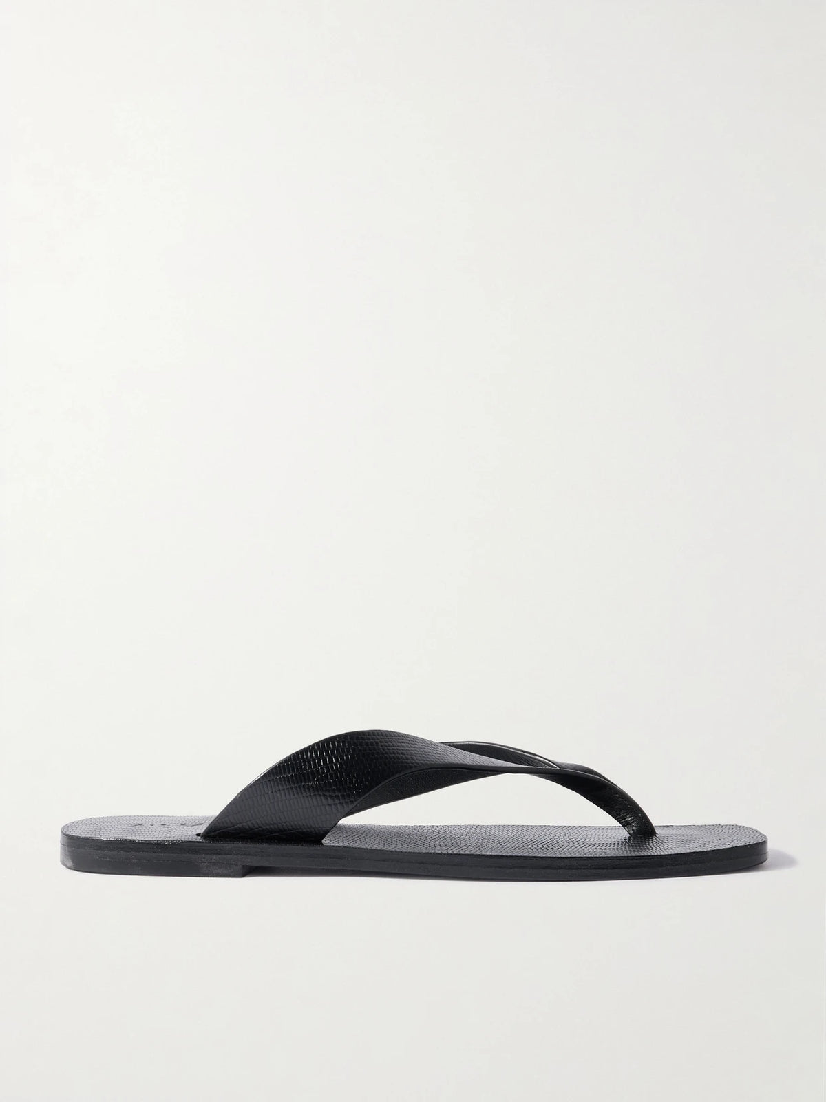 Kinto Lizard-effect Leather Flip Flops