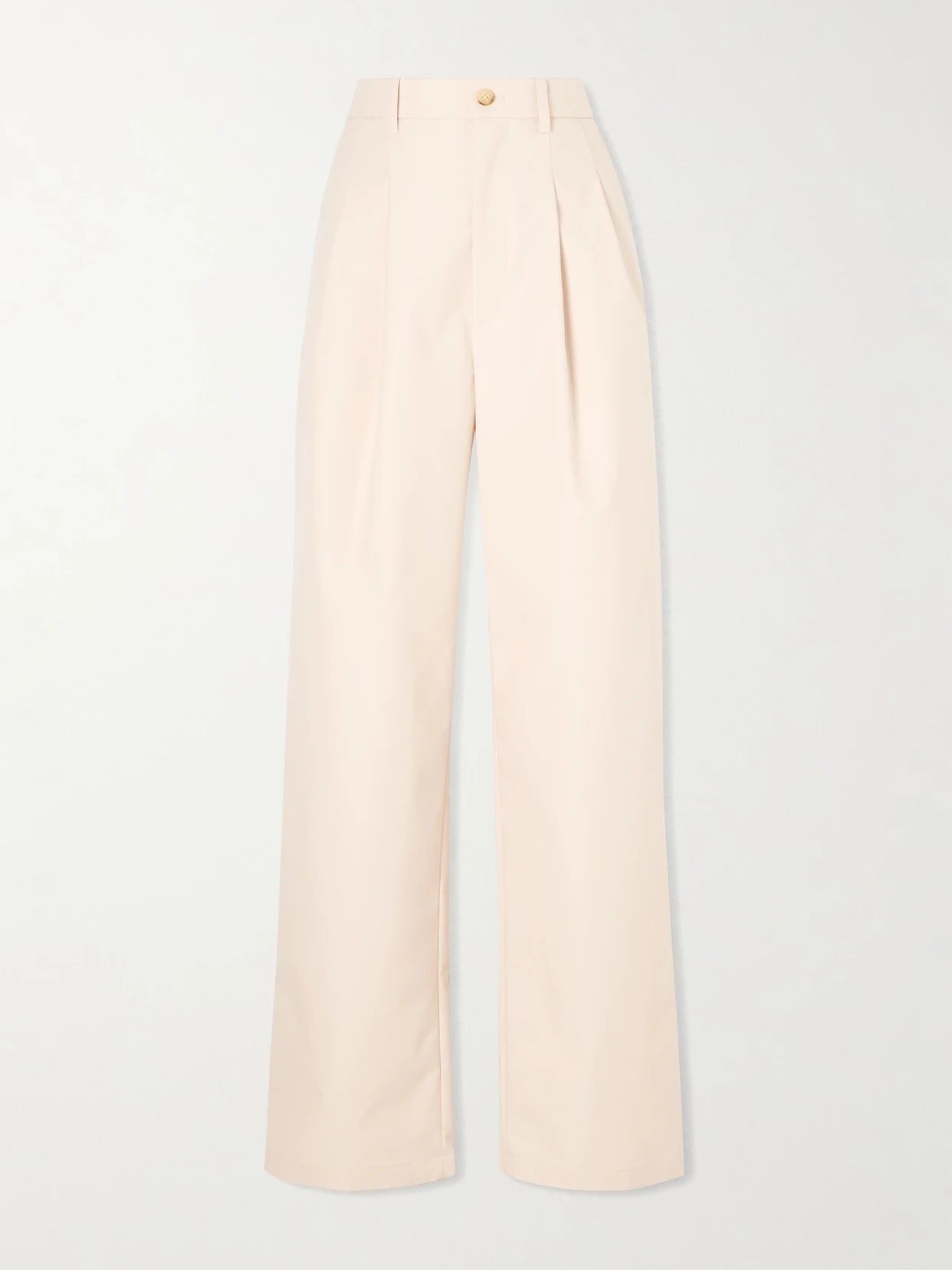 Pleated Cotton-blend Wide-leg Pants