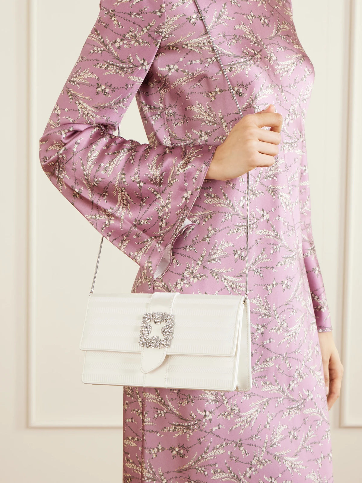 Capri Crystal-embellished Silk-jacquard Clutch