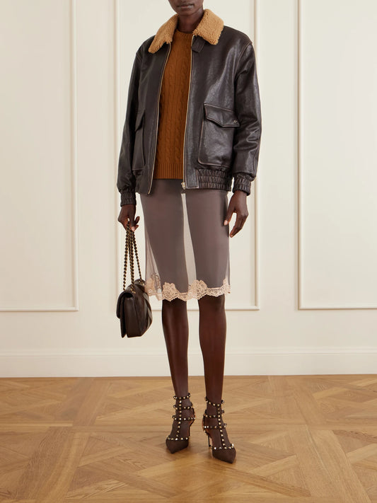 Image of Heels. Product name - Rockstud 65 Suede Pumps in Dark brown colour by brand - Valentino Garavani