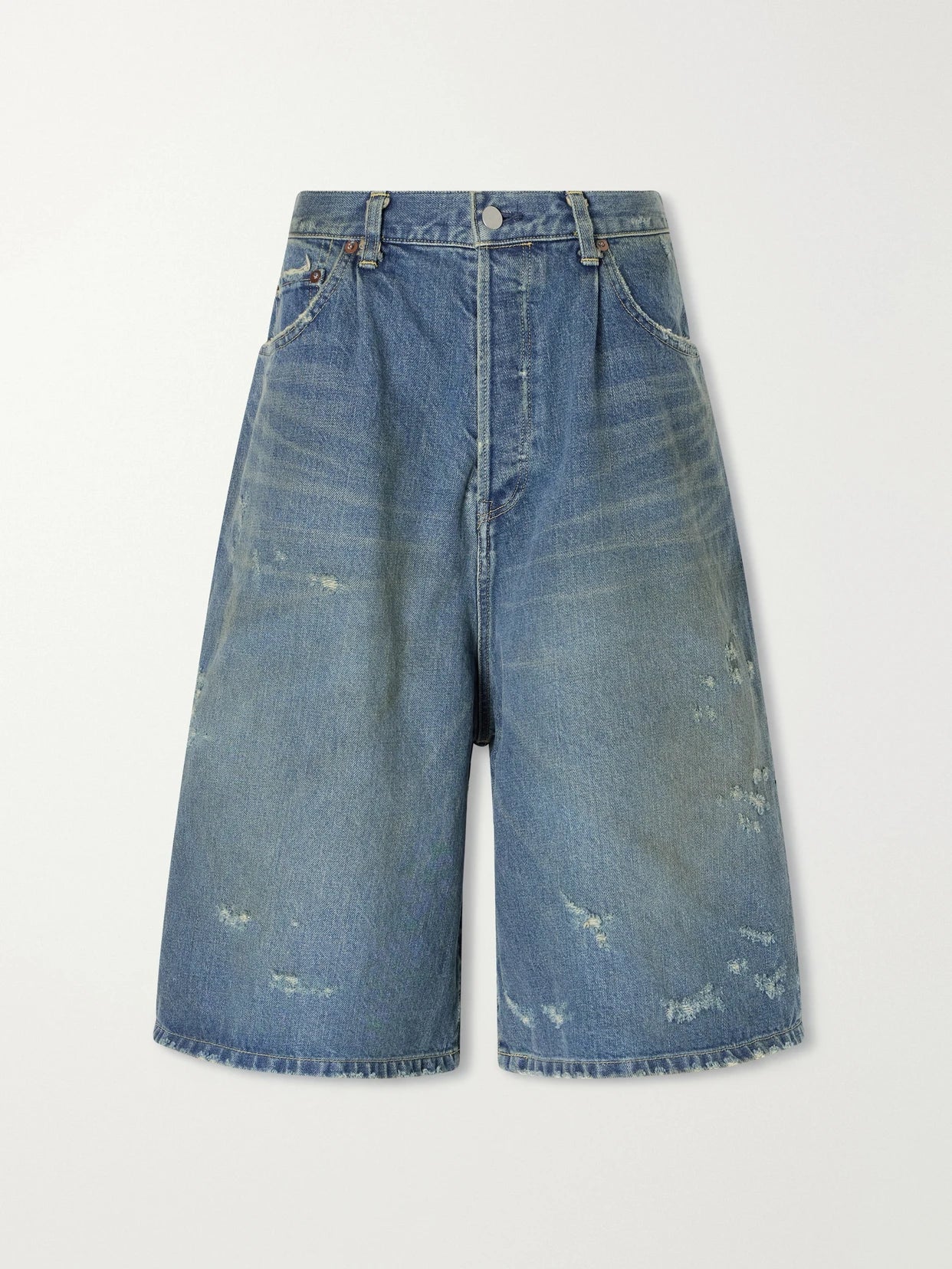 Distressed Denim Shorts