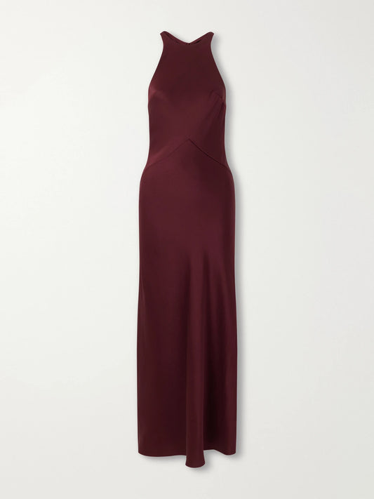 BLAZÉ Milano Skyros Satin-jersey Maxi Dress