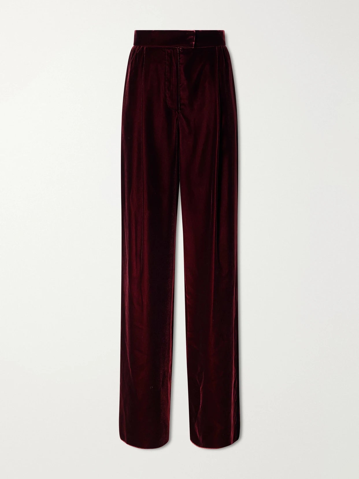 Pleated Velvet Wide-leg Pants