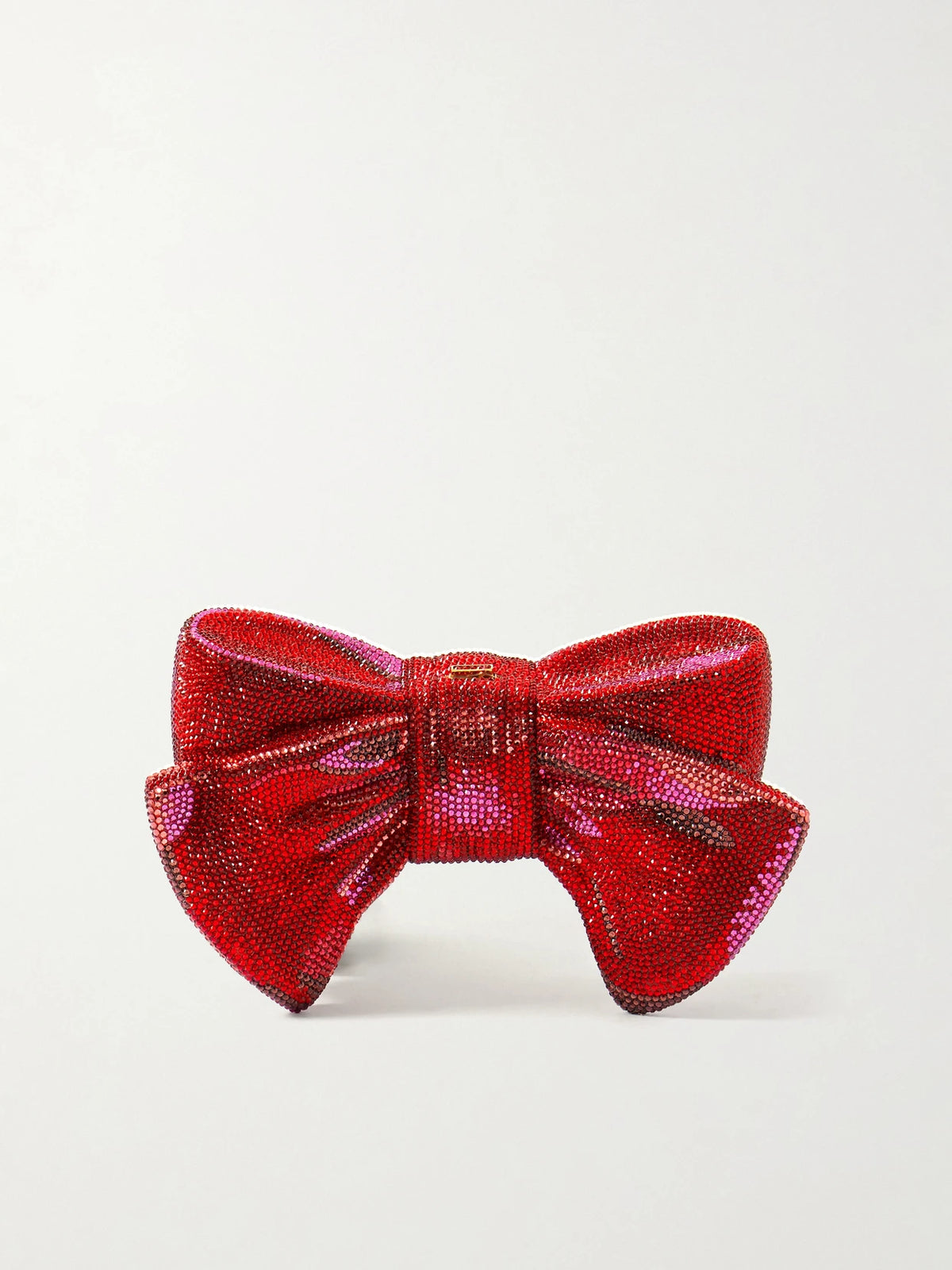 Bow Just For You Crystal-embellished Gold-tone Clutch