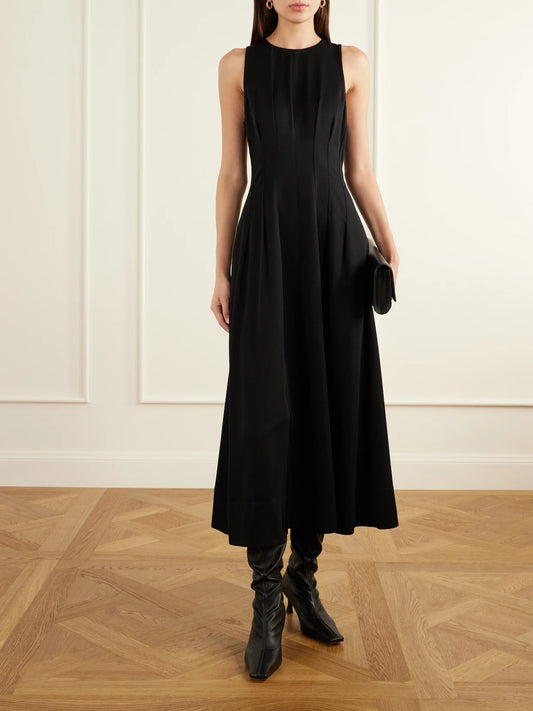 Image of Dresses. Product name - Bronwyn Darted Twill Maxi Dress in Black colour by brand - Proenza Schouler White Label
