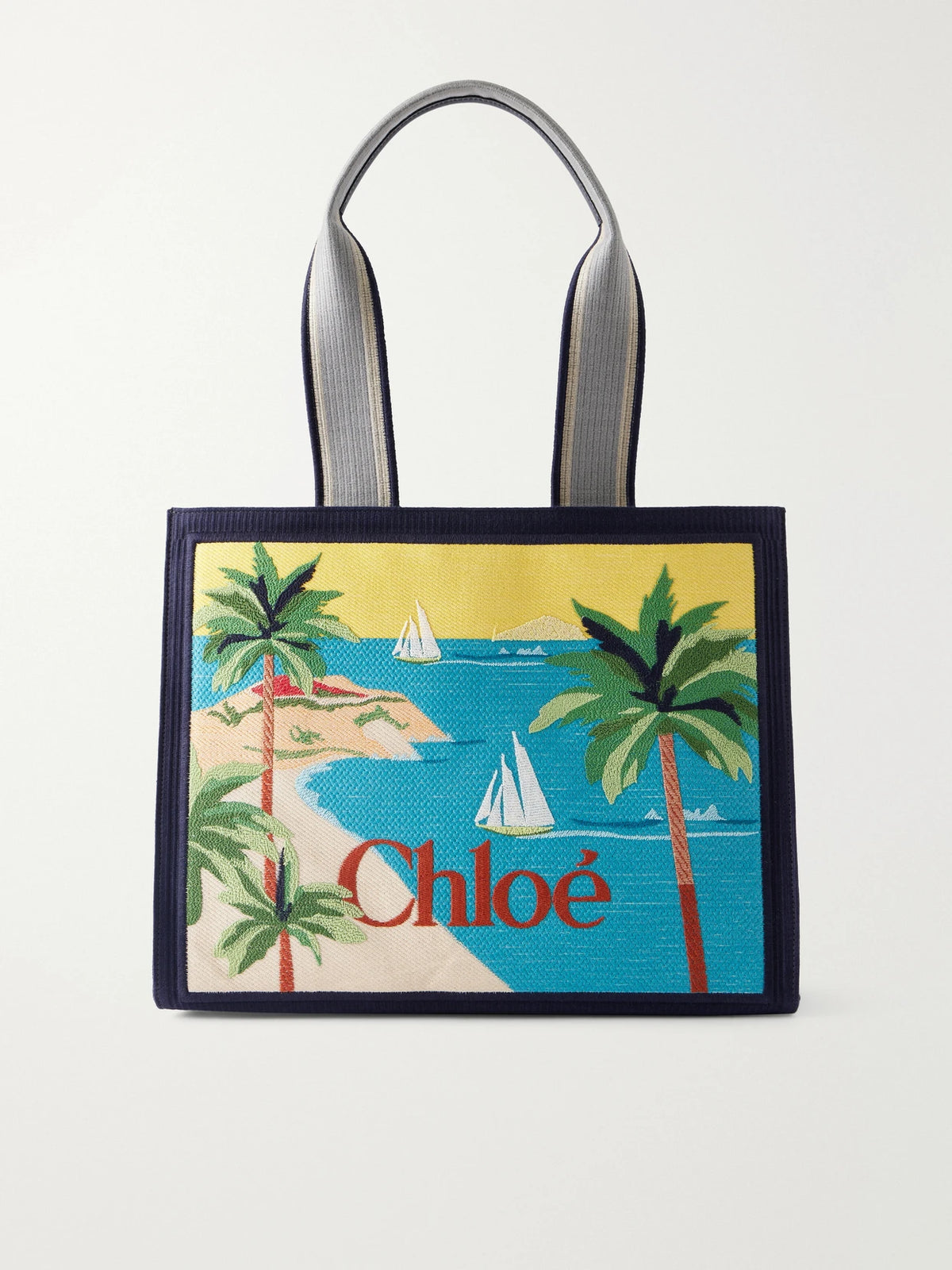 Printed Leather-trimmed Canvas Shoulder Bag