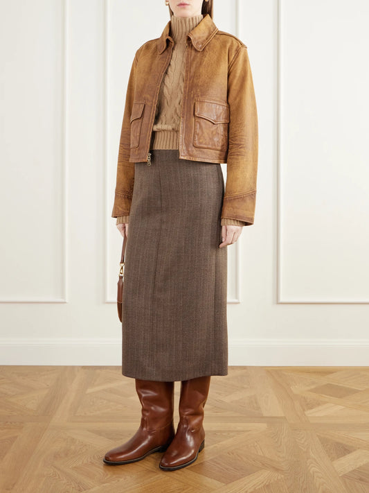 Image of Boots. Product name - Leather Knee Boots in Brown, Black colour by brand - Polo Ralph Lauren