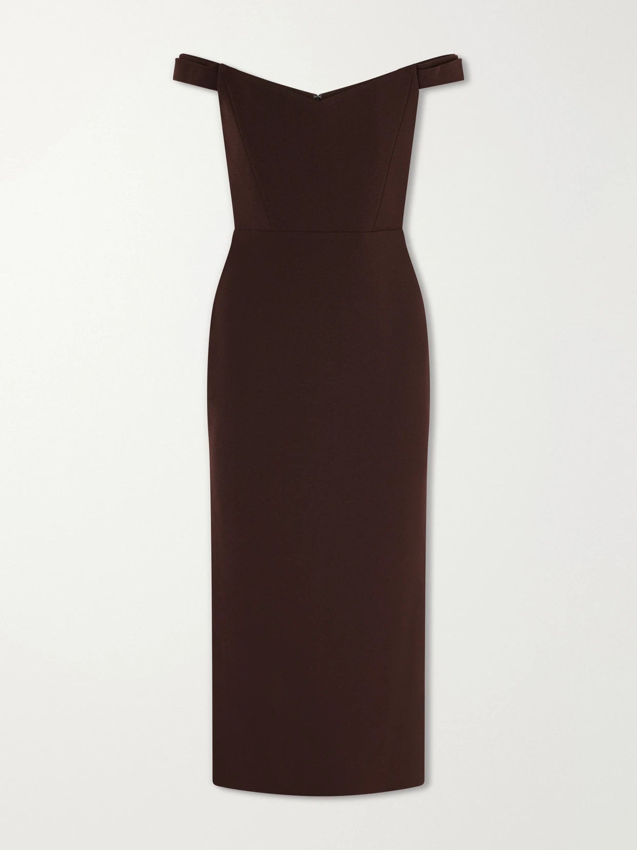 Off-the-shoulder Crepe Midi Dress