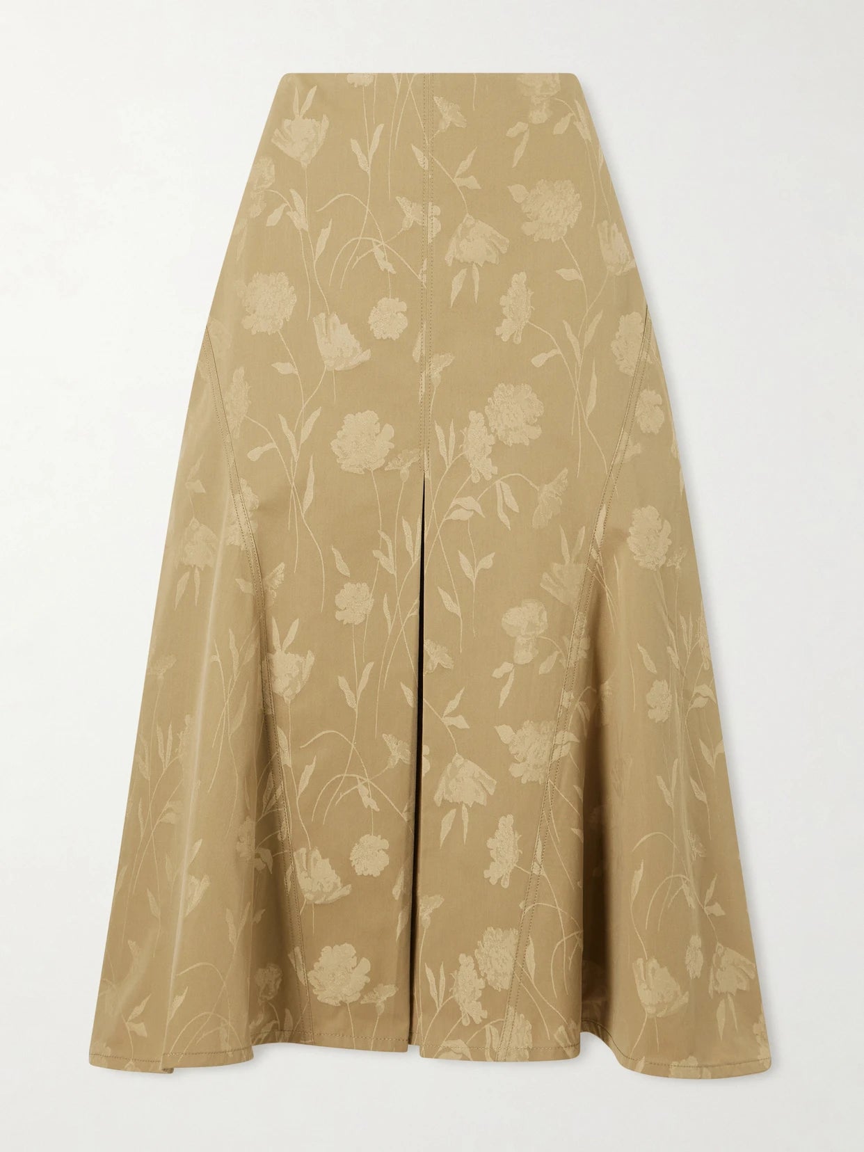 Floral-jacquard Cotton Midi Skirt