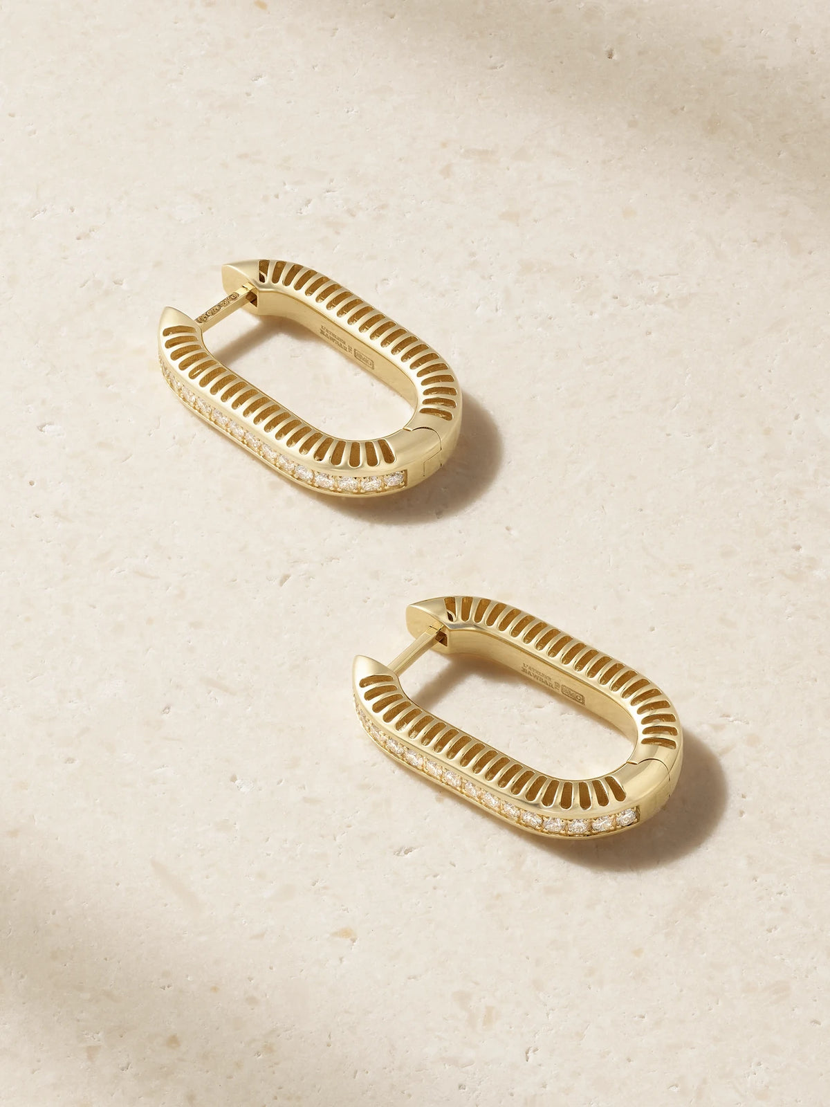 L'Atelier Nawbar Lock 18-karat Gold And Diamonds Earrings