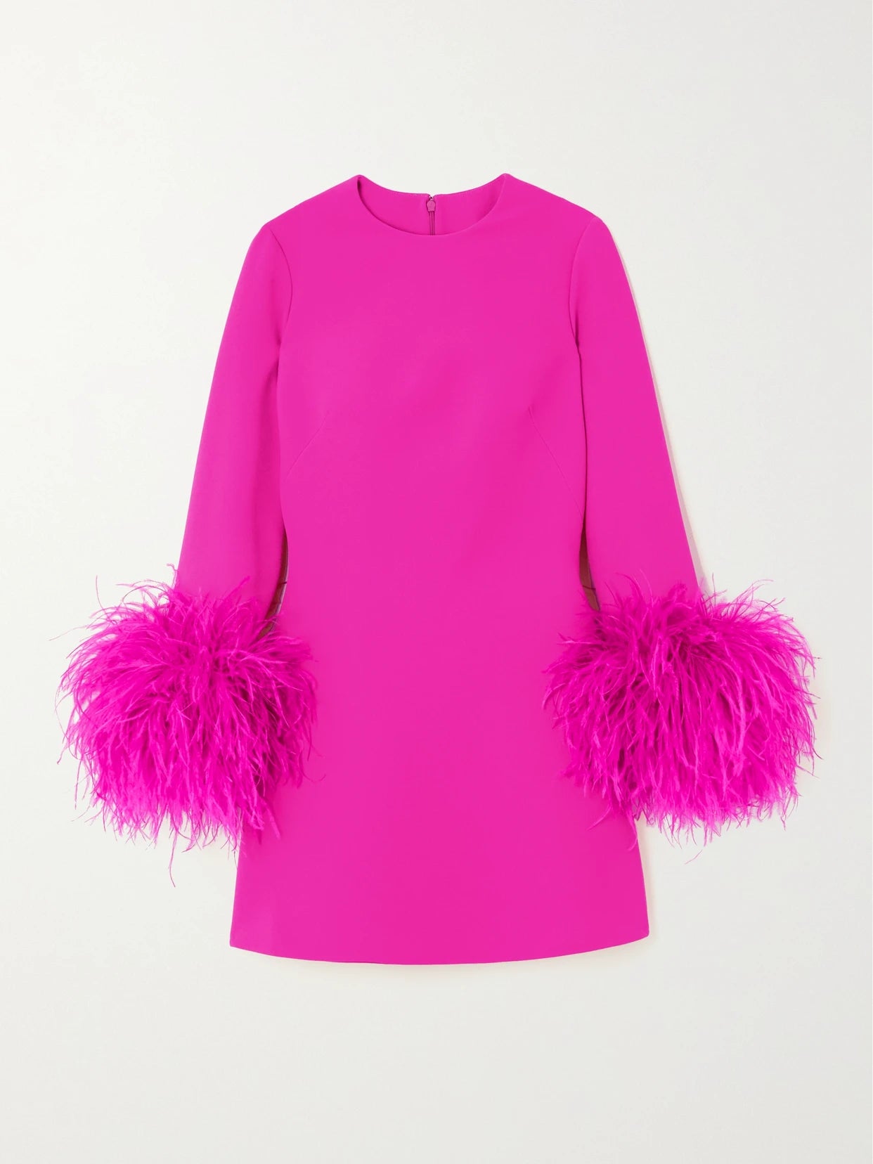Rena Feather-trimmed Stretch-crepe Mini Dress