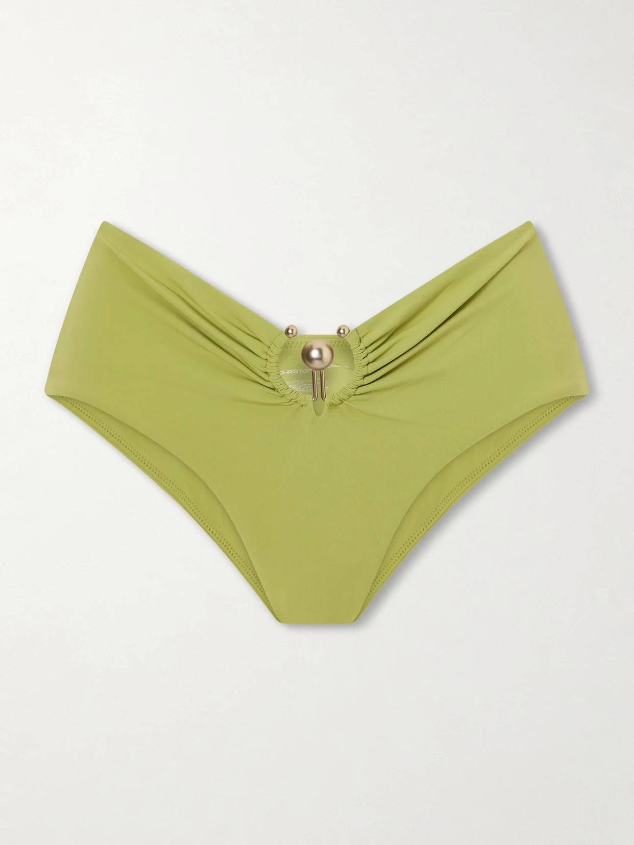 Ruched Orbit Embellished Bikini Bottoms
