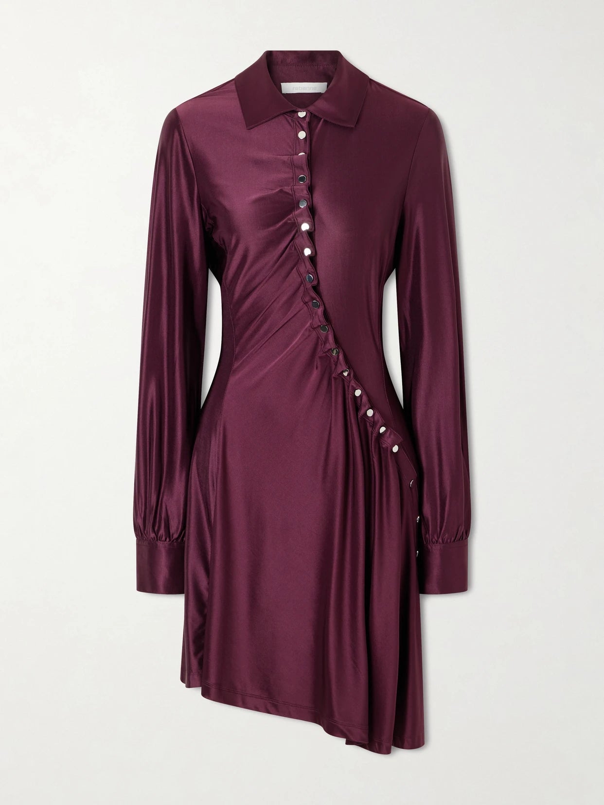 Pleated Jersey-satin Mini Dress