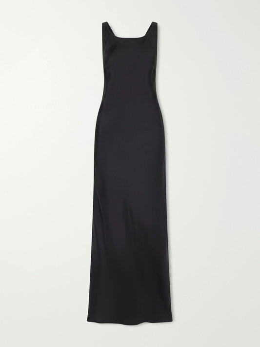 Le Kasha Open-back Silk-satin Maxi Dress