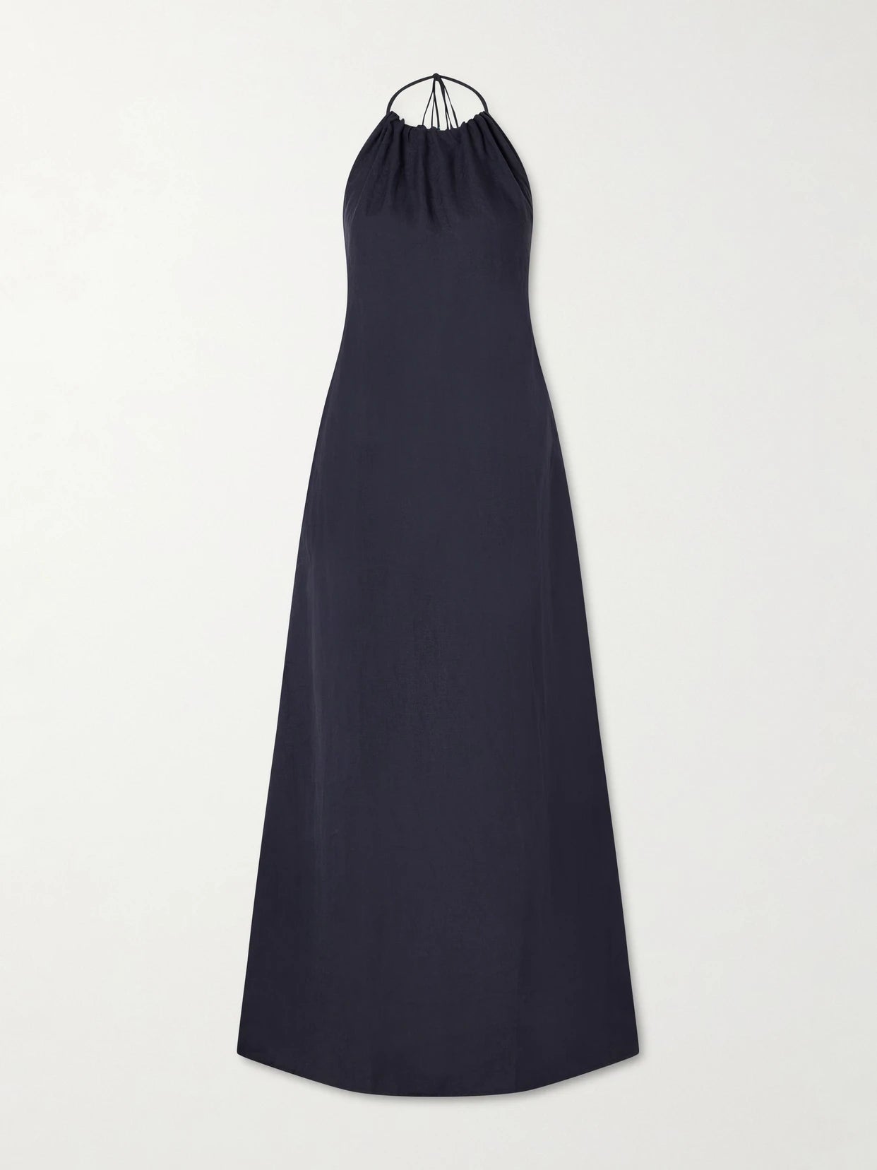 Lelia Open-back Linen-voile Halterneck Maxi Dress