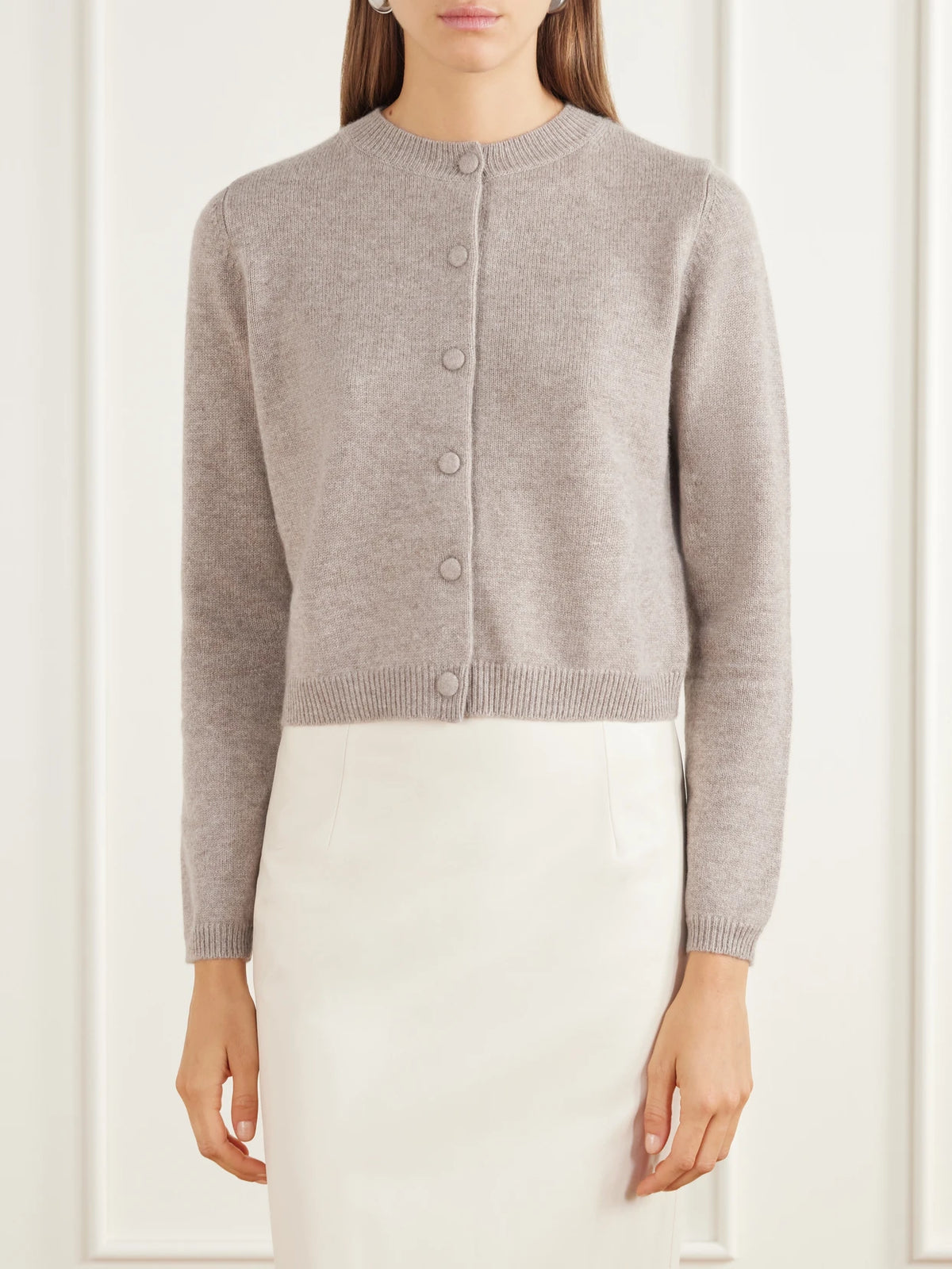 Allude Cropped Rib-trimmed Cashmere Cardigan