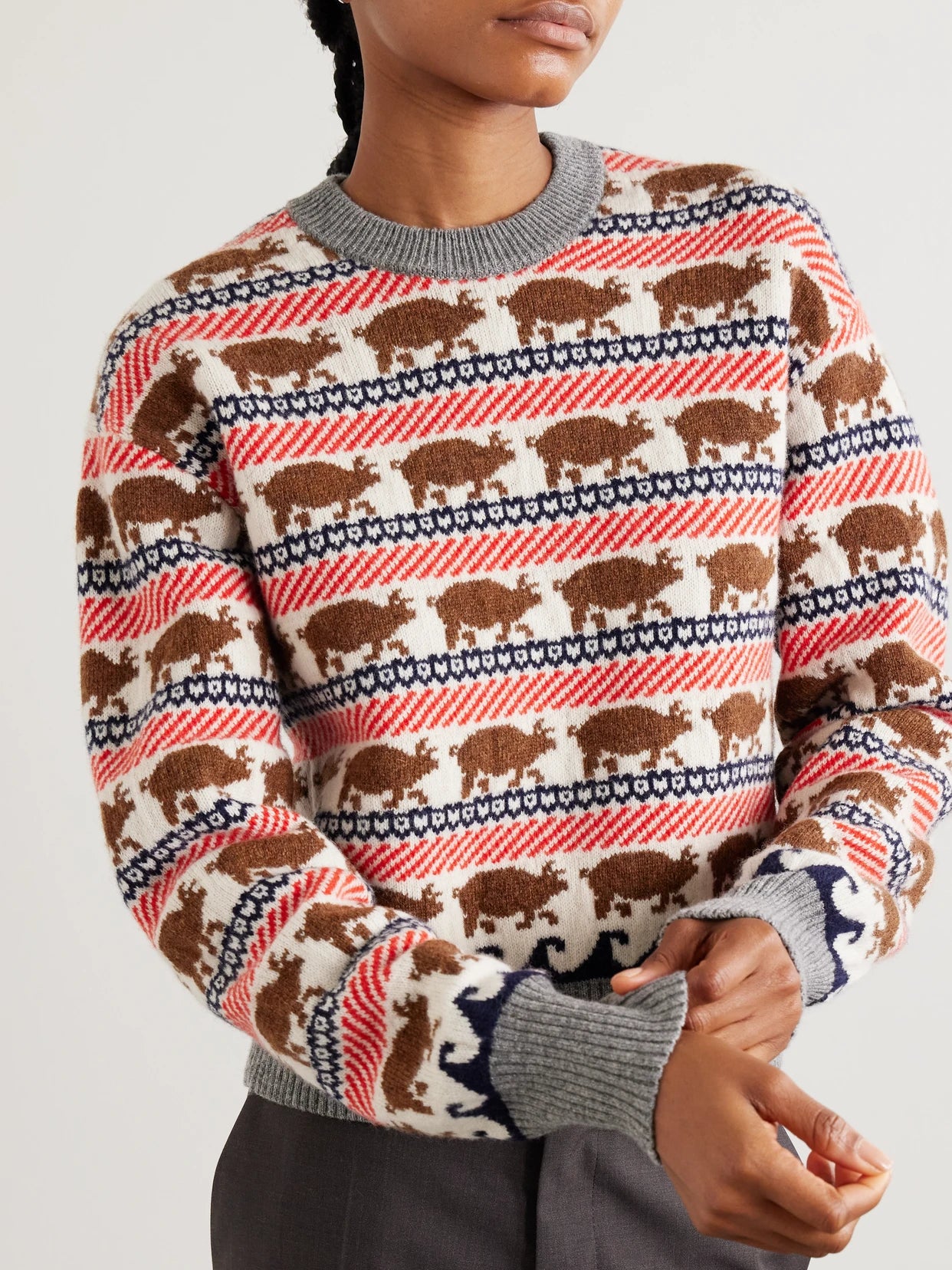 Intarsia Wool Sweater