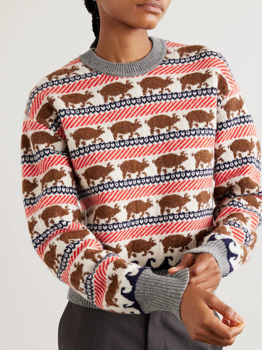 Intarsia Wool Sweater