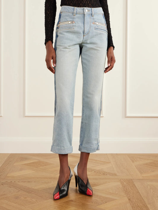 ISABEL MARANT Revene Cropped Mid-rise Straight-leg Jeans