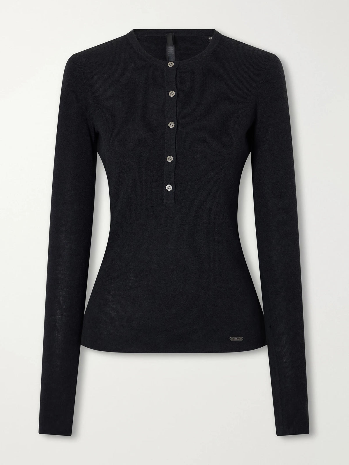 SKIMS Ribbed-knit Henley Top