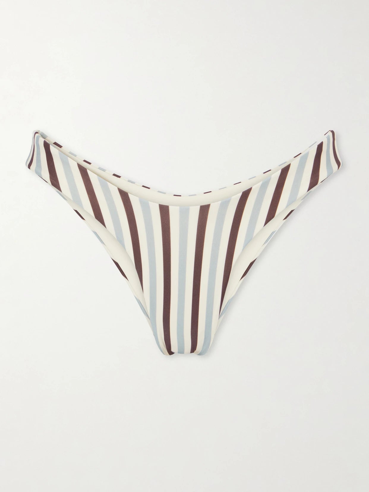 Image of Swimwear. Product name - Leila Striped Bikini Briefs in Brown colour by brand - Haight