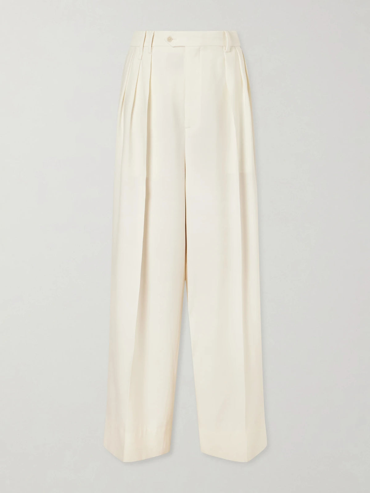 Alexandra Pleated Grain De Poudre Wool Wide-leg Pants