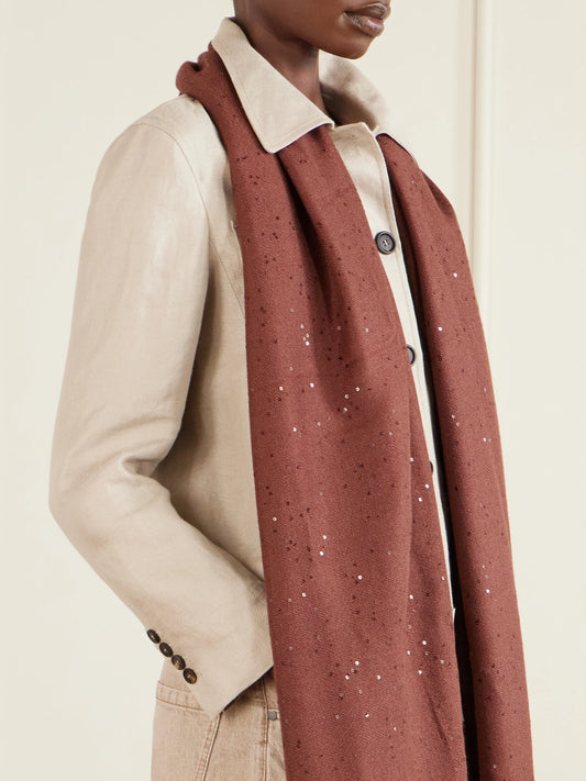 Sequined Cashmere And Silk-blend Scarf