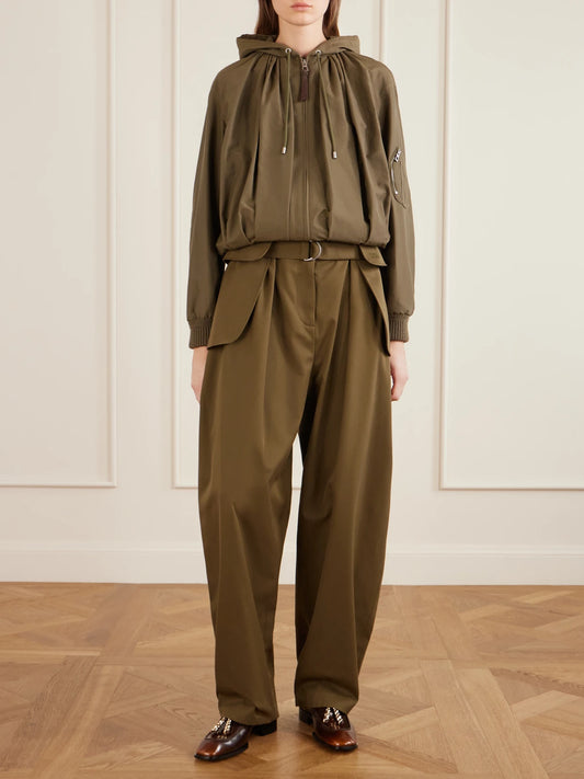 Image of Flats. Product name - Embellished Leather Loafers in Brown colour by brand - LOEWE